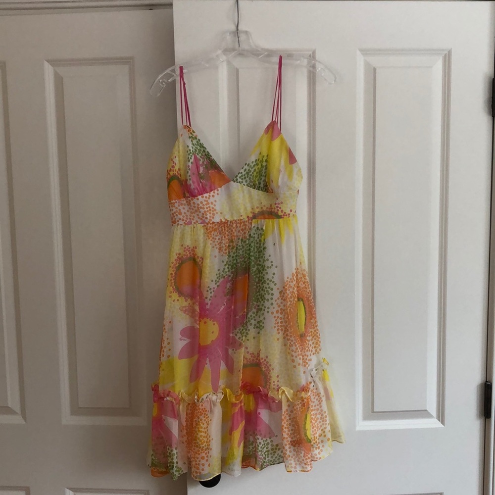 Flower power: Pristine Milly floral silk chiffon cocktail dress